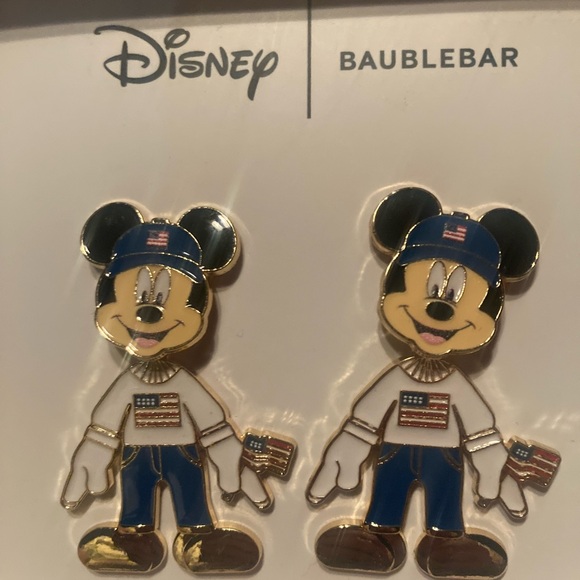 BaubleBar Disney Earrings Patriotic Mickey NWT 4th of July 🇺🇸 - Picture 3 of 6
